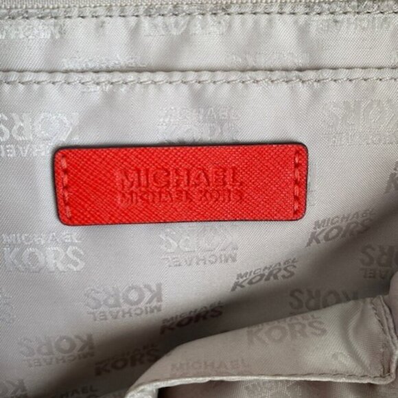 MICHAEL KORS Large Jet Set Orange Saffiano Leather Shoulder Laptop Tote Bag - Picture 14 of 16